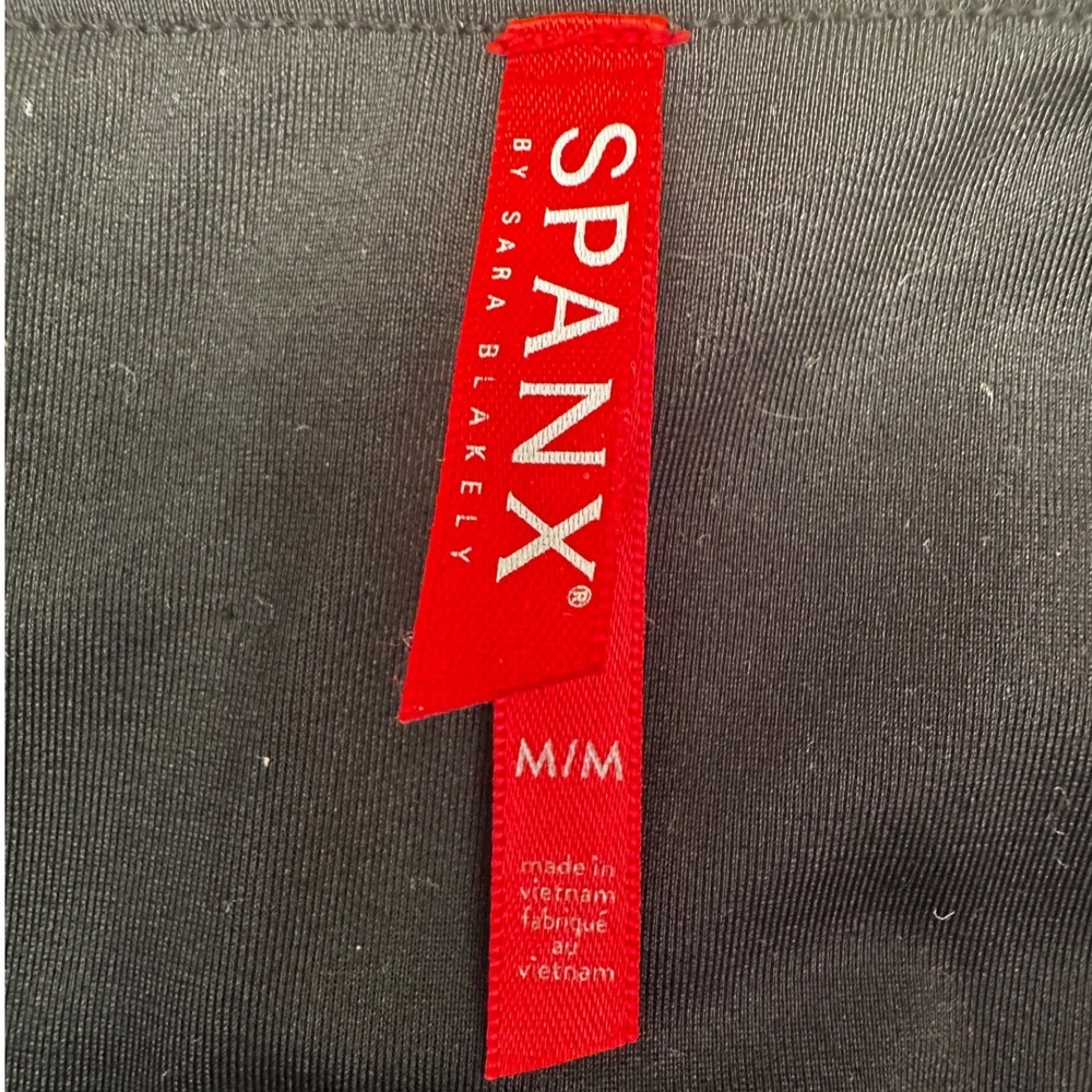 Spanx Faux Leather Moto Leggings Very Black High Waisted Ribbed Sz M City Goth - Picture 6 of 8